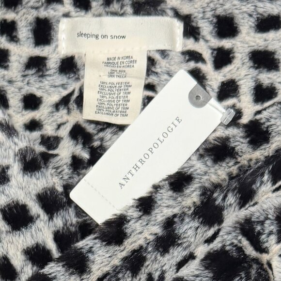 NWT ANTHROPOLOGIE SOFT FAUX FUR BLACK MOTIF LUX JEWELED INFINITY NECK WRAP SCARF - Picture 4 of 7